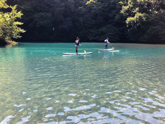 群馬県 四万湖 SUP おすすめ 中之条町 みなかみ町 川場村 レンタル 持ち込み 犬