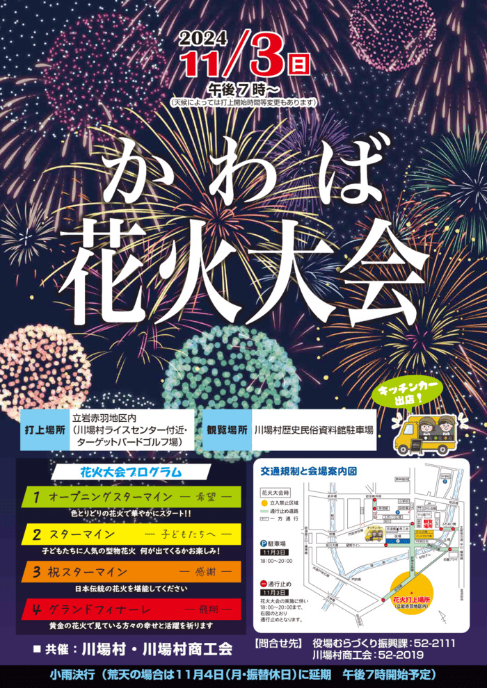 かわば花火大会 川場村歴史民俗資料館駐車場 群馬県利根郡川場村天神1122 アクセス 行き方 駐車場 トイレ