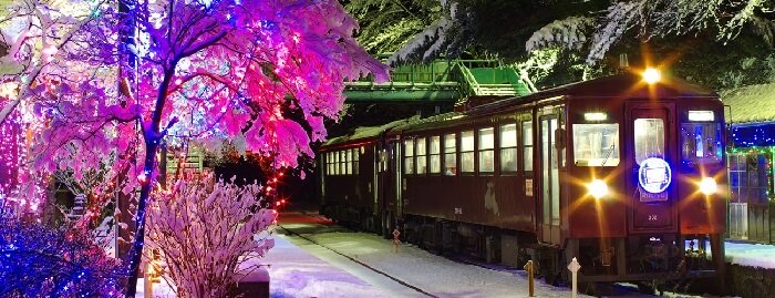 わたらせ渓谷鐵道各駅イルミネーション 群馬県桐生市 栃木県日光市 群馬県桐生市末広町13 アクセス 行き方 駐車場 トイレ